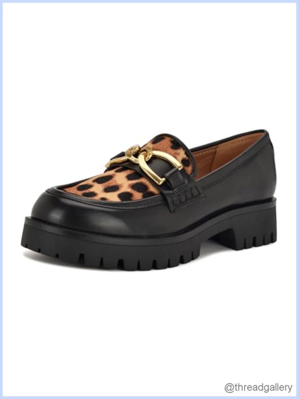 Nine West Gables Faux Leather Hair Calf Chain Loafer Women's Slip-On